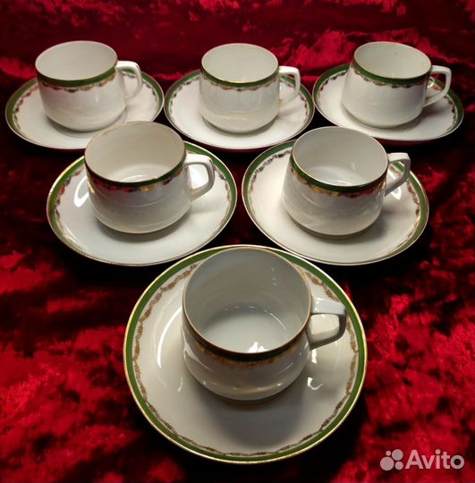 Чайная пара Вербилки 1926-1927 гг 6 шт