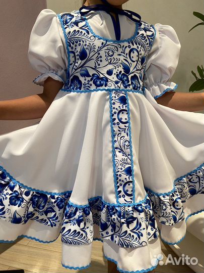 Карнавальный костюм гжель народный детский