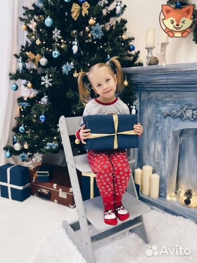 Серый растущий стульчик