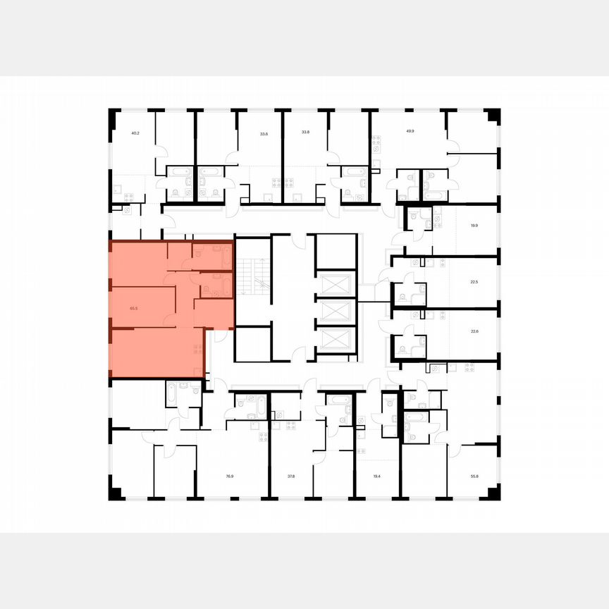 2-к. квартира, 65,5 м², 12/24 эт.