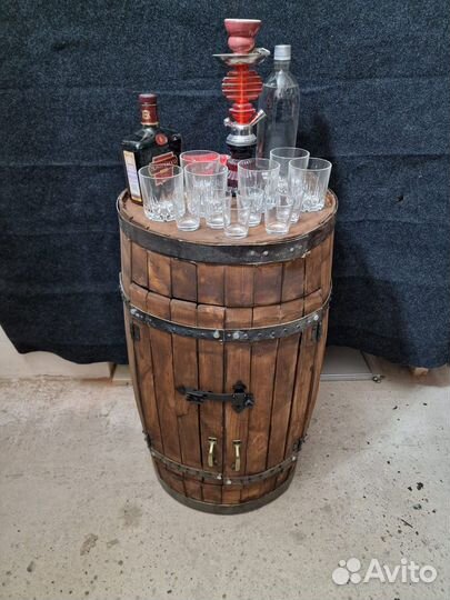 Деревянная бочка бар
