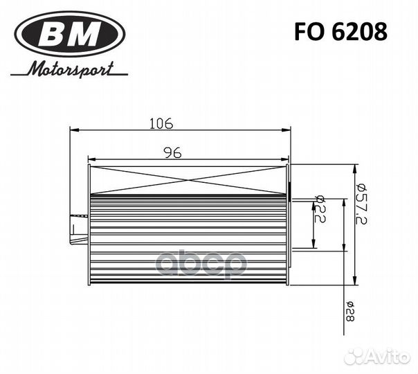 Фильтр масляный FO6208 BM-Motorsport