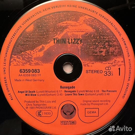 Thin Lizzy – Renegade (Германия 1981г.)