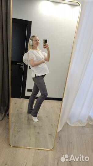 Брюки экозамша для беременных 42