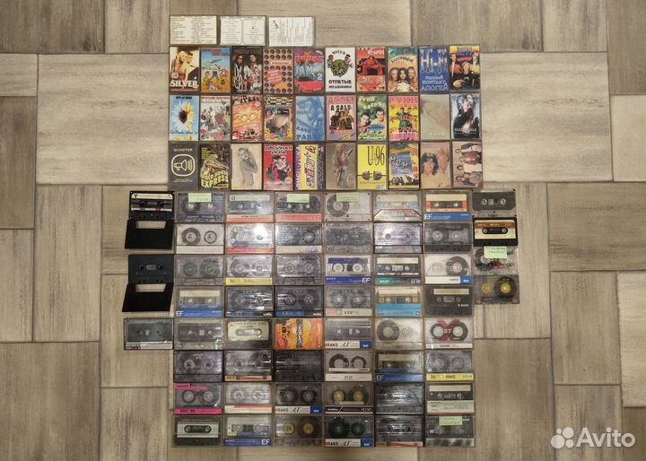 Аудиокассеты лицензии и под перезапись 89 штук