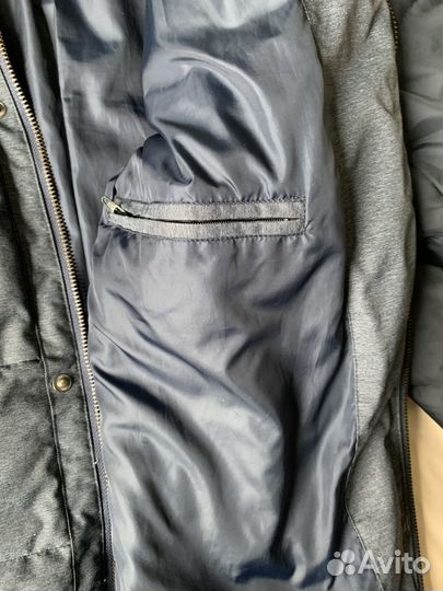 Куртка р 48-50 серо-синяя без капюшона