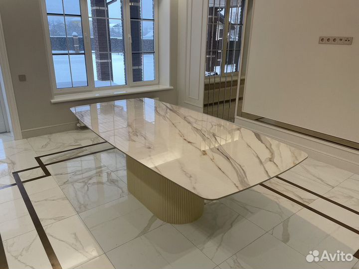 Стол из керамогранита на заказ/Реечные ножки