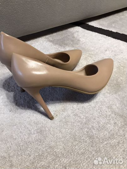 Туфли женские лодочки 37 размер бежевые экокожа