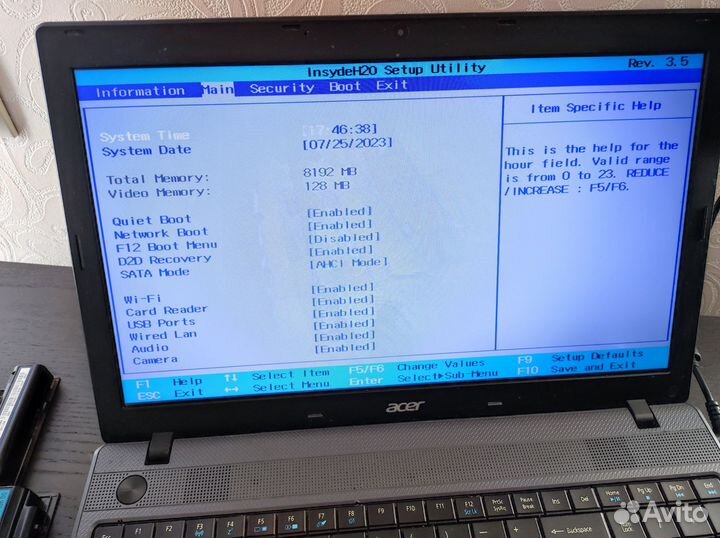 Ноутбук travelmate 5744 InteI-i3/8GB/SSD120/HDD1TB