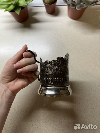 Подстаканник никелированный