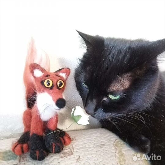 Игрушка Лис из шерсти, ручная работа