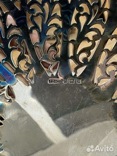 Винтажная конфетница серебряная, серебро Англия