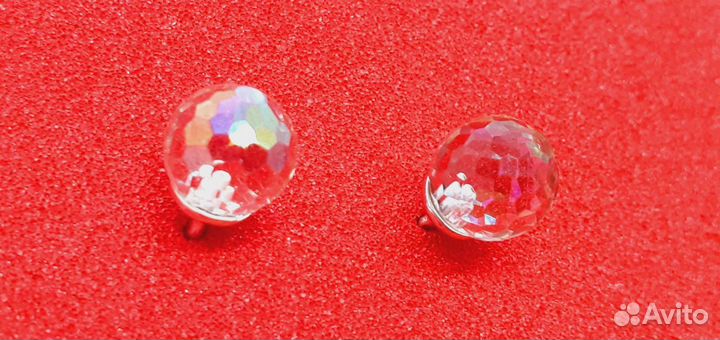 Серебряные серьги пусеты с Цирконием