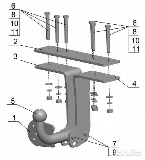Фаркоп (тсу) на Nissan Pathfinder (R51) 2004-2014
