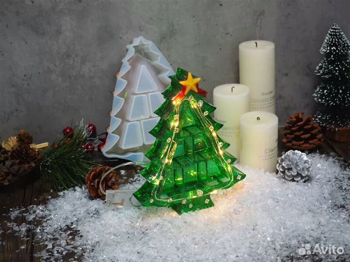 Силиконовый молд, силиконовая форма Елка