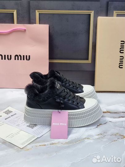 Кроссовки зимние Miu Miu натуральные женские