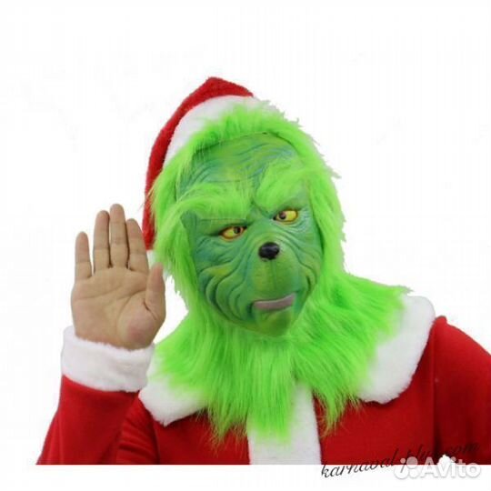 Маска Гринч карнавальная латекс
