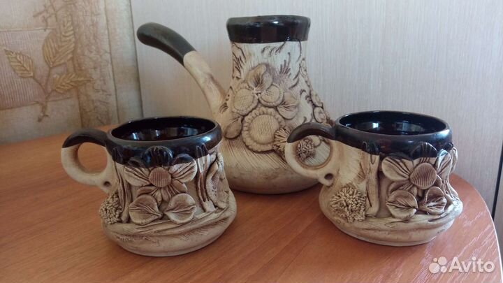 Кувшин/молочник+ турка керамическая с чашками