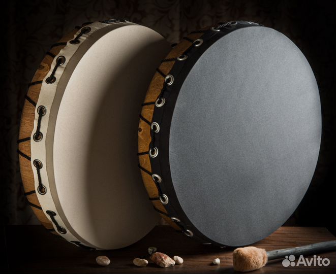 Бубен Shamanic synthetic drum Beige 50х50