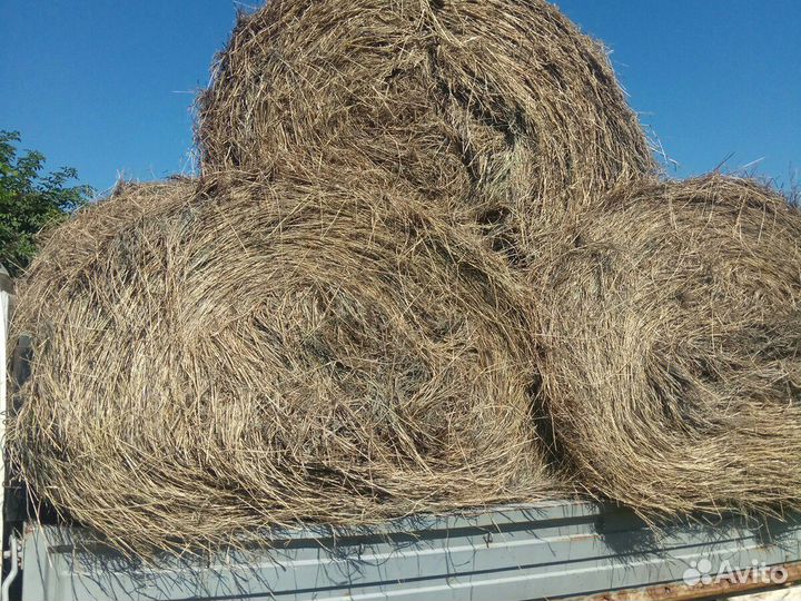 Солома сено в катушках навоз