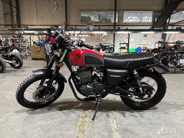 Мотоцикл мм combat scrambler 400 птс, красный