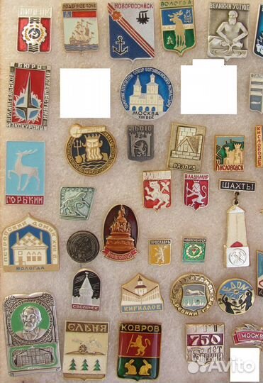 Значки города, гербы городов СССР