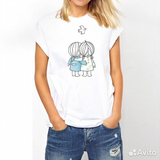 Футболка с принтом, надписью, Вашим фото на заказ