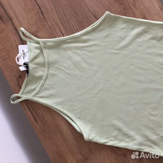 Топ майка в рубчик М-L новая zara h&m lime