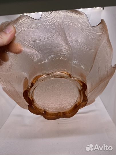 Ваза для фруктов цветное стекло СССР