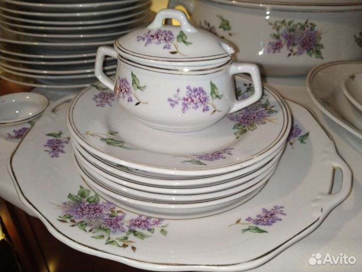 Сервиз сирень дулево 1954 полный