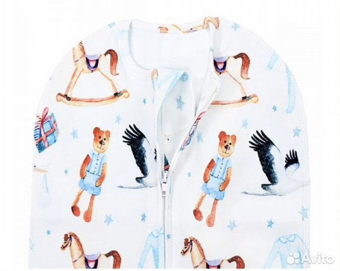 Пеленка кокон на молнии с шапкой (новая, с биркой)