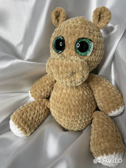 Мягкая игрушка бегемот ручная работа