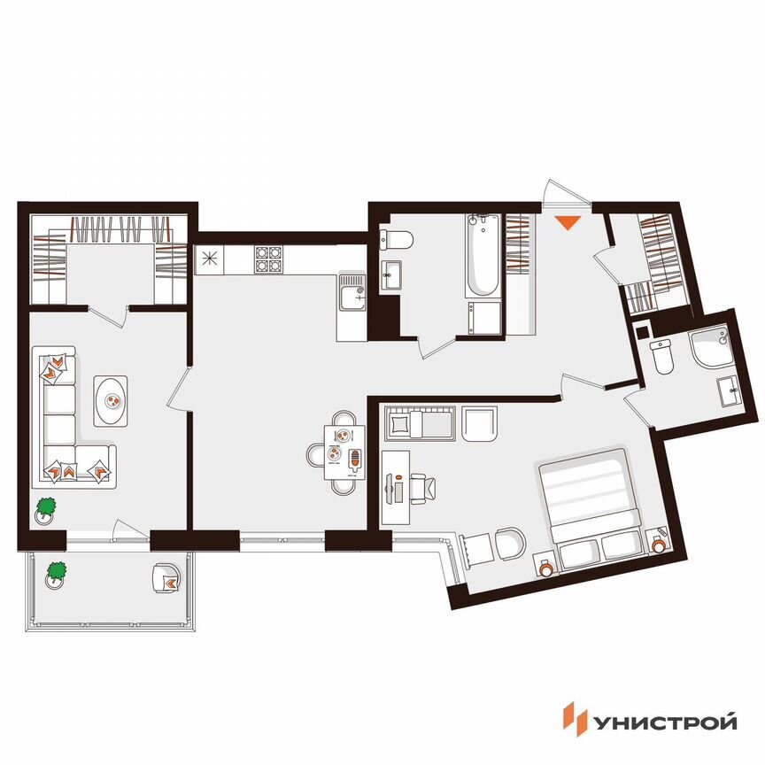 2-к. квартира, 78,2 м², 4/5 эт.