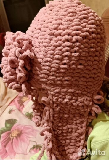 Шапка ушанка женская розовая