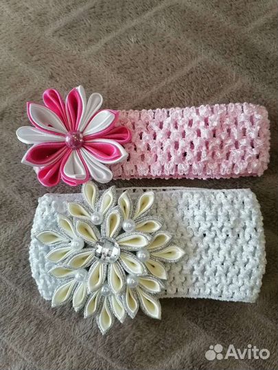 Резинка для волос, заколка, бант ручной работы