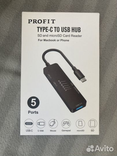 Переходник HUB type-C TO USB (хаб) для компьютера