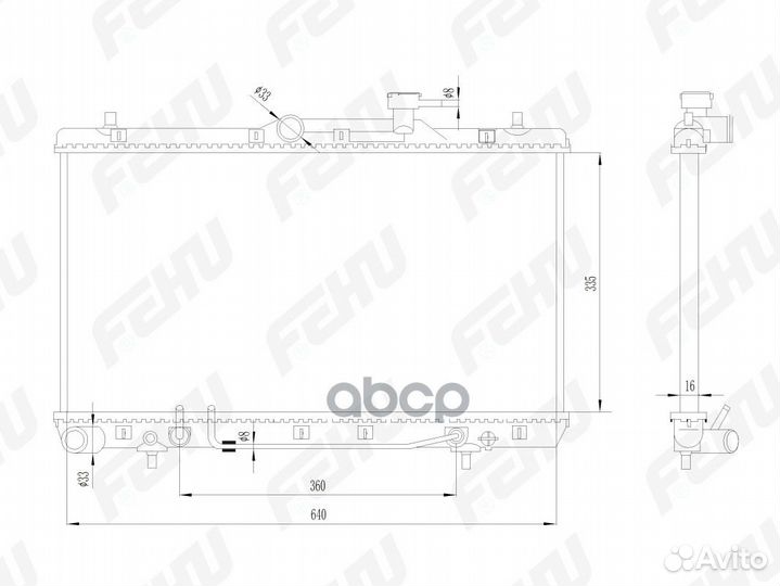 Радиатор охлаждения Hyundai Accent (99) 1.5/1