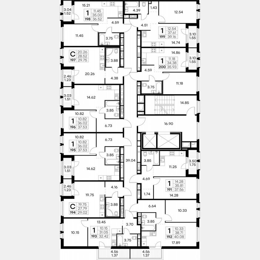 1-к. квартира, 40,1 м², 7/15 эт.