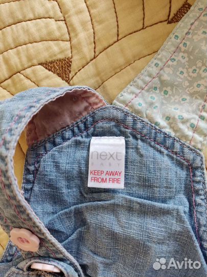 Джинсовый комбинезон для девочки 68-74