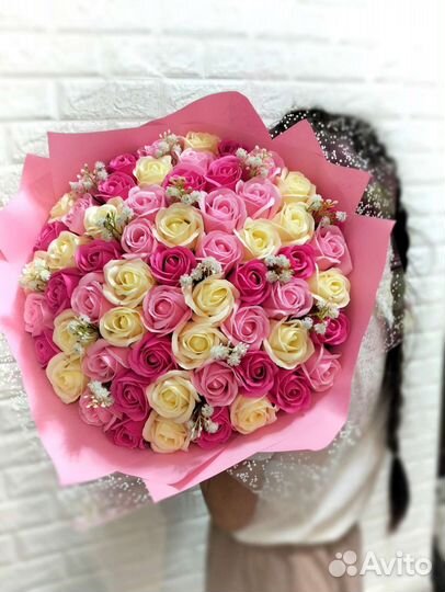 Букет из мыльных роз