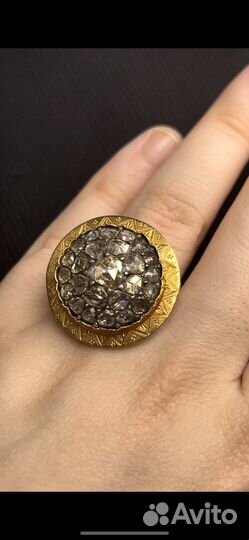 Старинное кольцо с алмазами