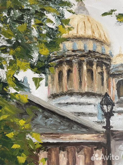 Картина маслом пейзаж город виды Санкт-Петербурга