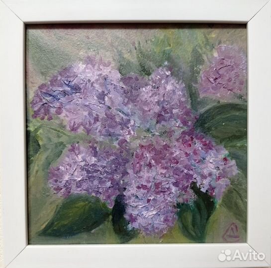 Мини-картина маслом Сирень