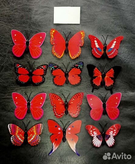 Бабочки с наклейками, 12 шт, новые