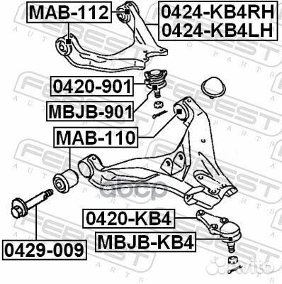 MAB-110 сайлентблок рычага L200 MAB-110 Febest