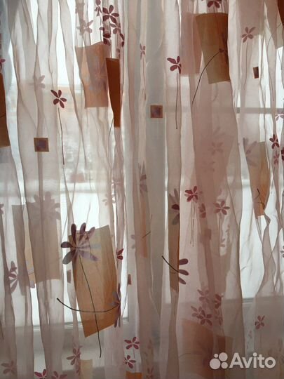 Тюль розового цвета