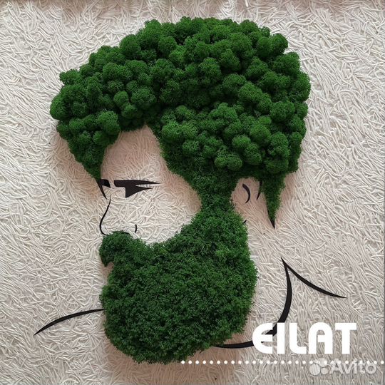 Картина на стекле со мхом «Бородач»