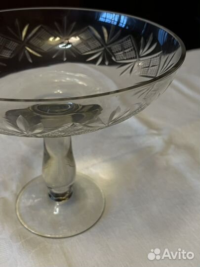 Ваза для фруктов на ножке хрусталь СССР