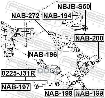 Сайлентблок задн цапфы nissan murano Z50 05-08