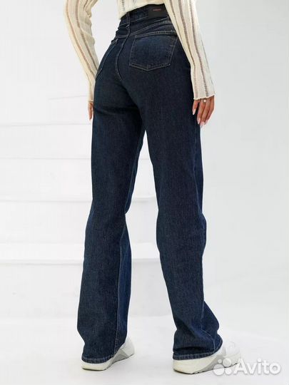 Джинсы с высокой посадкой прямые 48